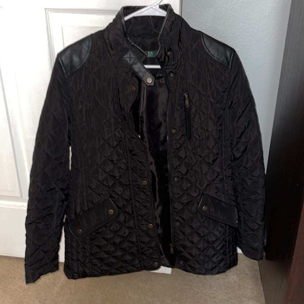 Ralph Lauren Quilted Jacket with Leather Detail